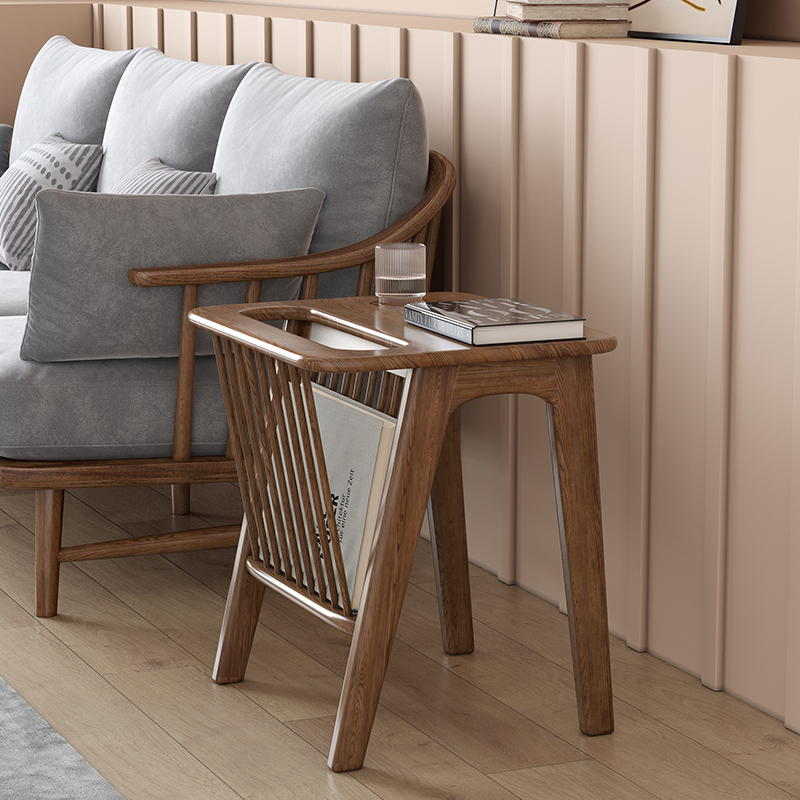 Solid Wood Coffee Table w/Magazine Rack